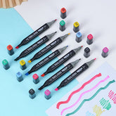 TouchHero Double-Sided Alcohol Based Markers (24 Pack) 1mm & 6mm Tips Simple Studio Art